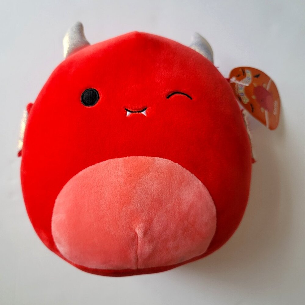 Squishmallows 10" Karlie Red Bat Devil, new *has a small dark stain on bottom